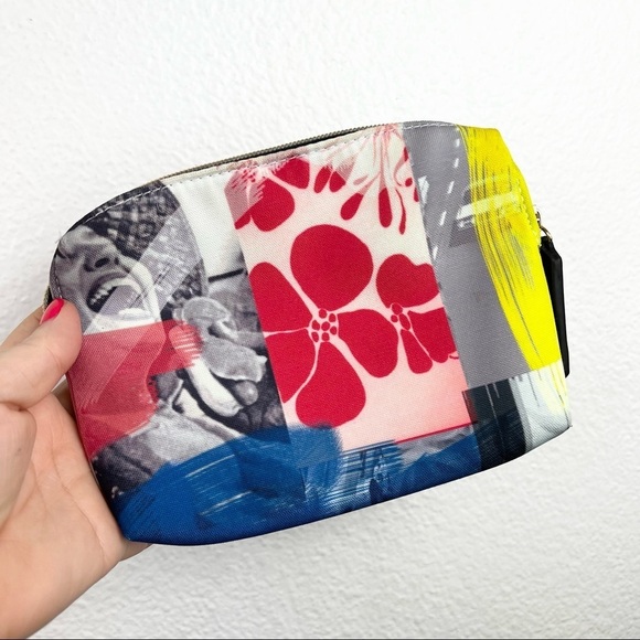 HAYWARD Multi-colored Cosmetics Bag with Monogrammed Zipper Pull, NWOT! - Picture 2 of 6